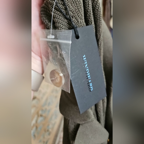 WINWARD Open Knit Camp Collar Button Down Short Sleeve Shirt. Olive. XL NWT - Picture 7 of 16